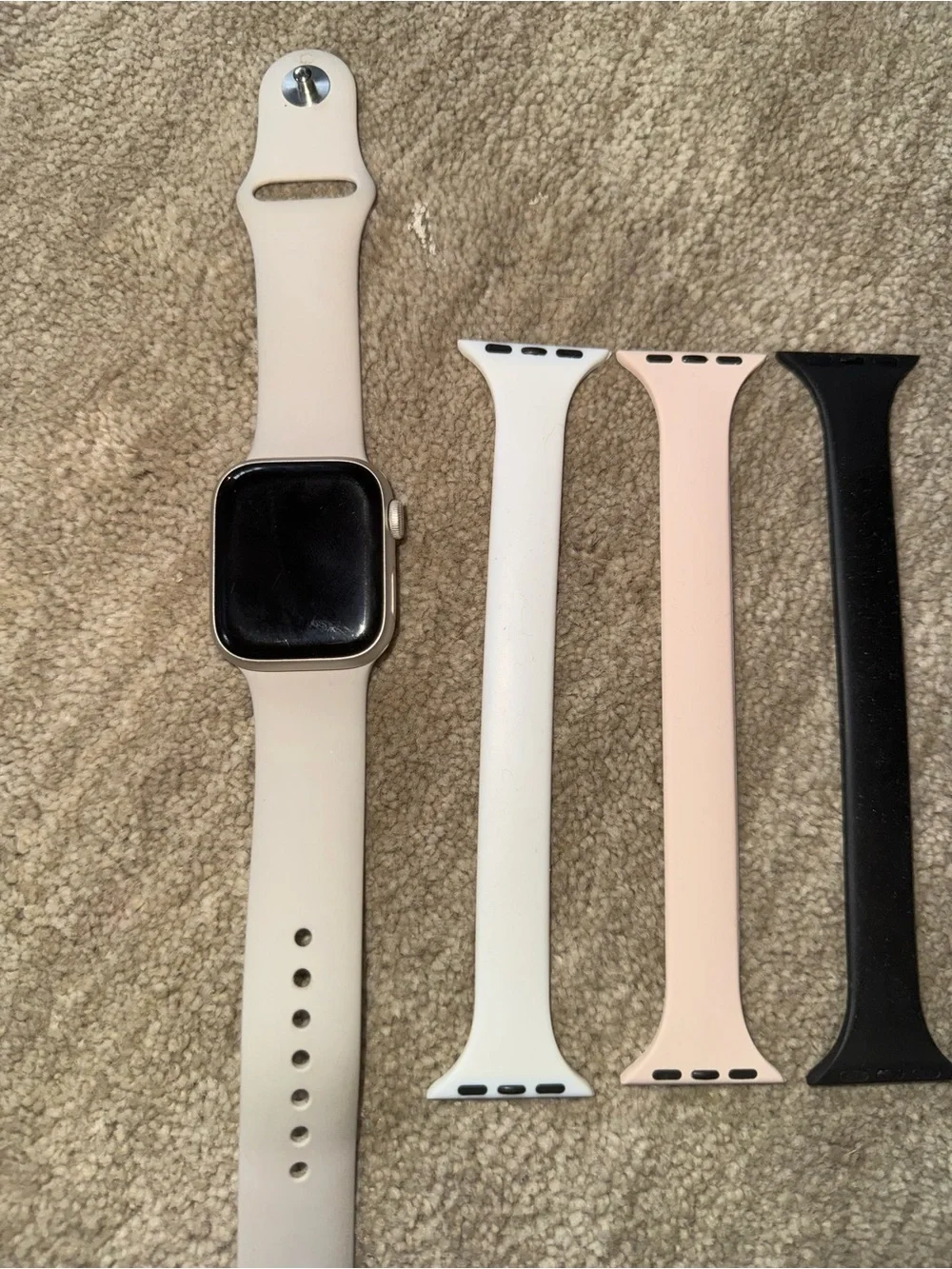 Apple Smartwatch with White, Pink and Black Sport Bands & 2 chargers